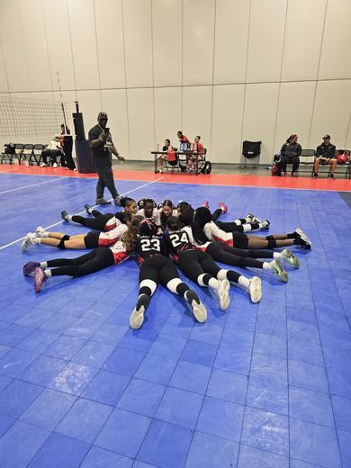 Team circle between points.